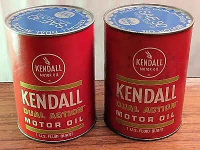 $25 • Buy 2 Full Cans Vintage KENDALL DUAL ACTION MOTOR OIL SAE 30 Unopened