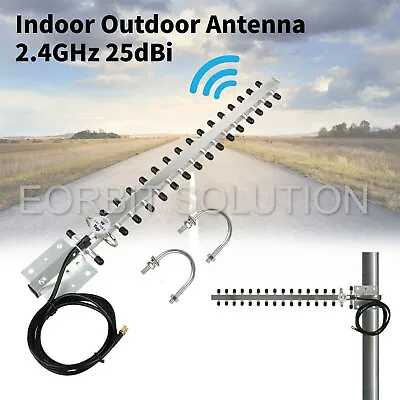 Yagi WiFi Antenna 2.4GHz 25dBi Outdoor Directional Signal Wireless Network Card • $24.99