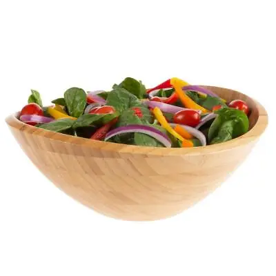 $30.41 • Buy Large Oval Bamboo Serving Bowl, Salad, Dinnerware, Serveware, Food Prep, Kitchen
