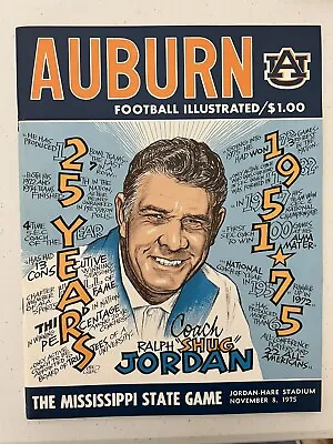 1975 Vintage Auburn Football Program Vs. Miss State Shug Jordan Phil Neel • $24.95