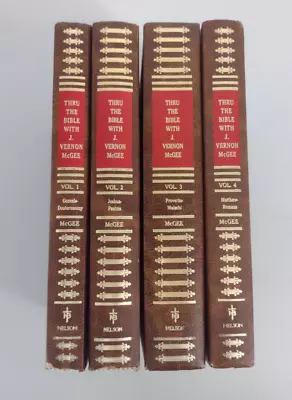 Thru The Bible Volumes 1-4 HC 1980s Nelson Books J. Vernon McGee *Missing Vol 5* • $49.99