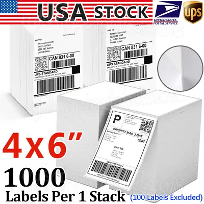 100-10000 4x6 Fanfold Direct Thermal Shipping Labels For Zebra & Rollo Printers • $6.87