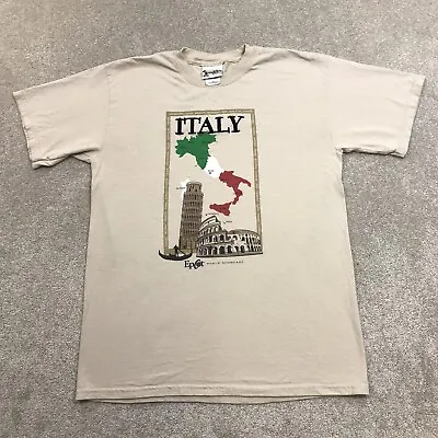 Vintage Disney World Epcot Shirt Adult Medium Italy World Showcase Beige Cotton • $17.44