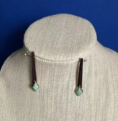 Rare Artistic Jay King Mine Finds Copper Amazonite Pierced Dangle Earrings 2.25” • $45