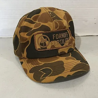 Vintage K Products Snapback Rare Brown Camouflage Hat Fornoff Fertilizer • $22