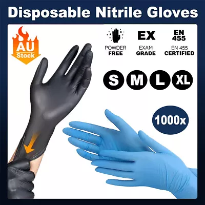 1000PCS Disposable Nitrile Gloves Blend Industrial Powder & Latex Free Mechanic • $15.99