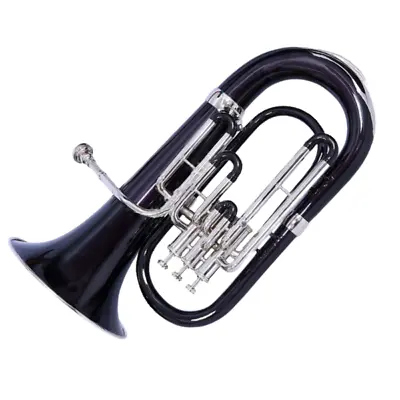 Euphonium Bb 3 Valve Black Lacquered/Nickel Plated With Hard Case+Mouthpiece • $465