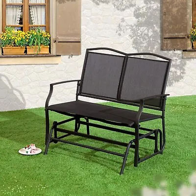 SunTime 2 Seater Glider Bench Garden Chair Outdoor Rocking Patio Chairs • £69.99