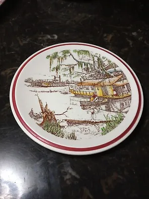 Bits Of The Old South  “House Boat On The River” Vintage Plate  • $14.88