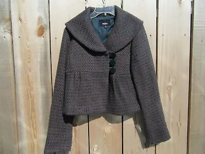 Mossimo Wool Brown Blue Peplum Pea Coat Jacket Size Small • $15