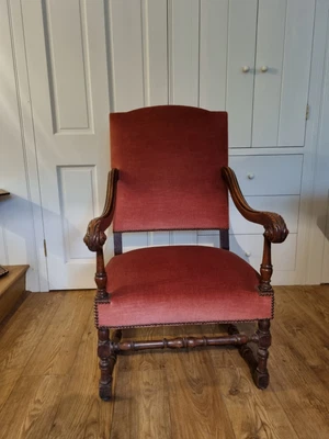 £120 • Buy Edwardian Victorian Dusky Pink Velvet Chair