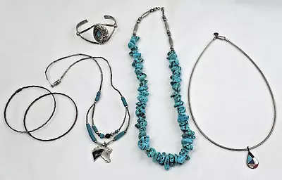 Lot Of Silver & Silver-Tone Vintage Native American & Southwestern Style Jewelry • $79