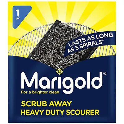 Marigold Scourer Scrub Away Heavy Duty Easy Rinse For Pots Pans Grills And BBQ's • £3.41