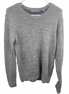 Vince Sweater Mens Size L Baby Camel Hair Merino Wool Sweatshirt Gray Pullover • $59.99