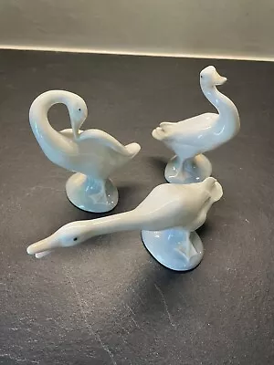 Lladro Geese Figurines - Lot Of 3 - 4551 4552 4553 - Retired - No Box • $49