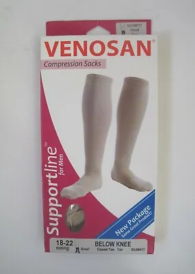 Venosan Men's Supportline Tan Compression Socks S Below Knee 18-22 MmHg USA • $12.99