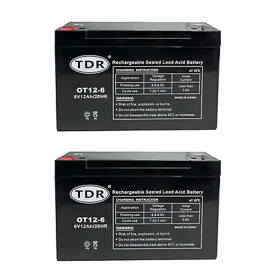 2 X 6V 12AH UPS SLA Battery - Brand New 6 Volt 12 Ah Solar Power Scooter Ride • $61.37