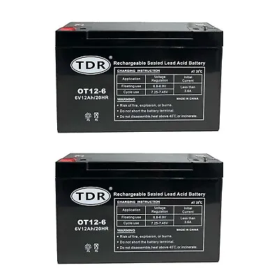 2 X KIDS RIDE ON 6 Volt 12AH-20HR Rechargeable Sealed Lead Acid Battery • $61.37