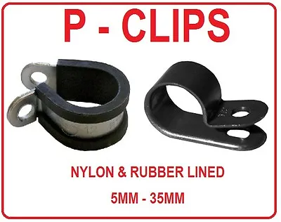 £1.50 • Buy Black Plastic Nylon P Clips Mounting Cables Wires Tubes Pipe Brake Car Metal 