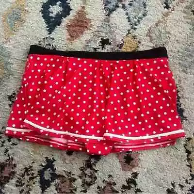 Disney Minnie Mouse Red White Polka Dot Bikini Bottoms Swim Skirt Plus Size 2X • $15.99