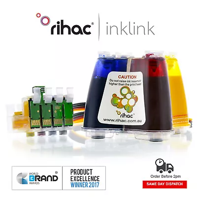 Rihac PIGMENT INK CISS For Epson Workforce WF7010 WF7510 WF7520 138 Cartridge  • $188