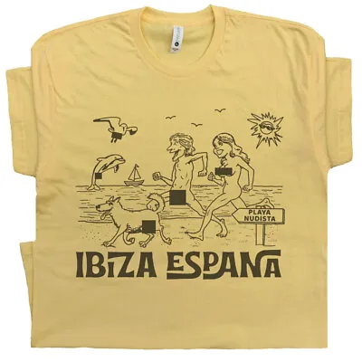 Nude Beach T Shirt Funny Offensive Tee Ibiza Spain Weird Random Vintage Graphic • $19.99