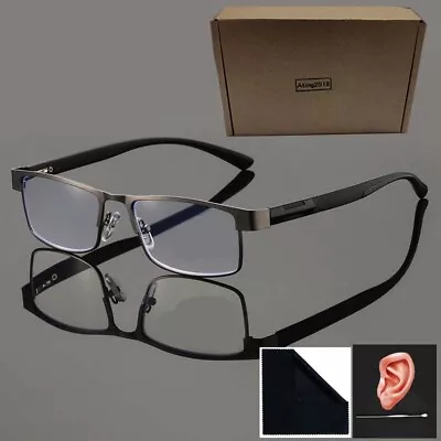 Mens Reading Glasses Designer Business Metal Readers +1.0 1.5 2.0 2.5 3.0 3.5 4 • £7.19