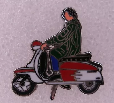 Scooter Rider Pin Badge. Mod On A Vespa Or Lambretta Design. Metal. Enamel. • £2.50