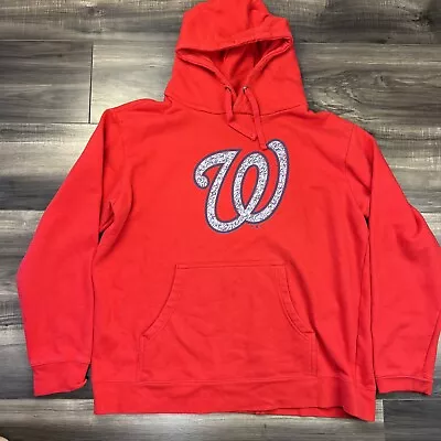 Washington Nationals Sweatshirt Mens XL Pullover Red Hoodie MLB Majestic • $20.24