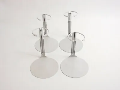 Lot 4 Kaiser Doll Stands Display Metal White 4-5.5  Adjustable 3  Base Vintage • $21.99