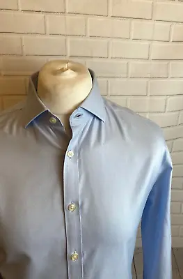 £13.99 • Buy Charles Tyrwhitt Shirt Blue Twill 16.5  - 35  Extra Slim Fit Double Cuff
