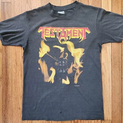 TESTAMENT 1988 True Vintage Shirt Trial By Fire Thrash Metal Single Stitch LARGE • $150