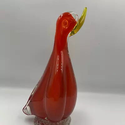 Vintage İtalian Murano- Glass Duck Collectible- Hand Blown Glass Sculpture • $287