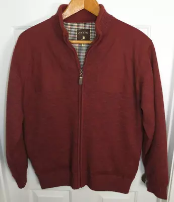 ORVIS Ultimate Foul Weather Shooting Wool Full Zip Sweater Jacket Shldr Patches • $39.90