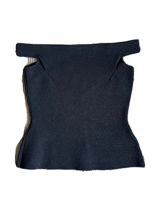 $39 • Buy Scanlan Theodore Crepe Knit Top Black With Glimmer Size L