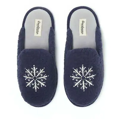 Dearfoams Women's Blue Teddy Novelty Scuff Slip-on Memory Foam Slippers: S-L • $14.99