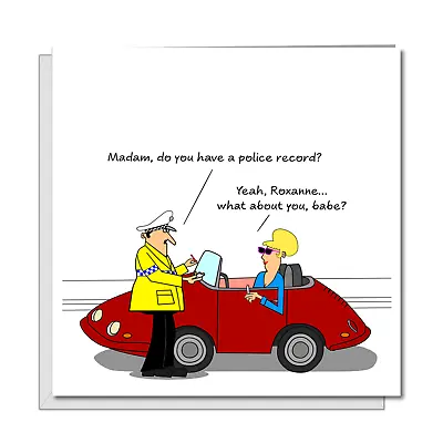Funny Birthday Card For Wife Mum Female Friend Humorous Police Band 40th 50th 60 • £3.29