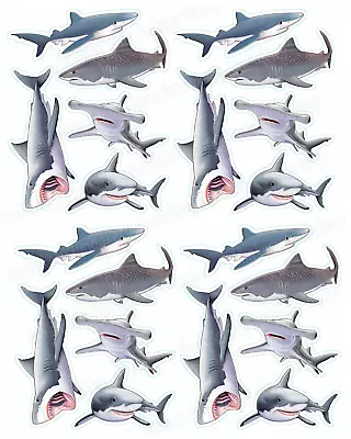 Fish Shark Cake Topper Party Decoration Edible Birthday Celebration Stand Up Sea • £5.49