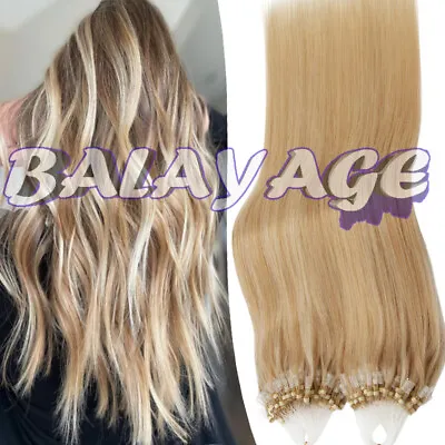 Micro Ring Beads Tip 100% Remy Human Hair Extensions Balayage 0.5G/S 200PCS 1G/S • $50.46