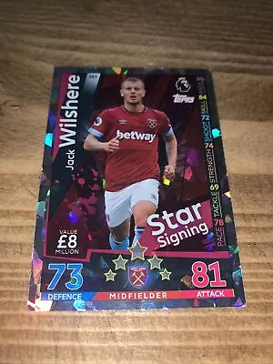 Jack Wilshere West Ham Star Signing Match Attax 2018/19 Football Card • £1.59