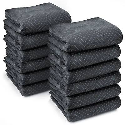 12 Moving Blanket Furniture Pads - Ultra Thick Pro - 40  X 72  Black • $44.99