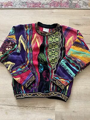 VTG COOGI Australia Multicolor 3D Textured Chunky Knit 90s Biggie Sweater • $380