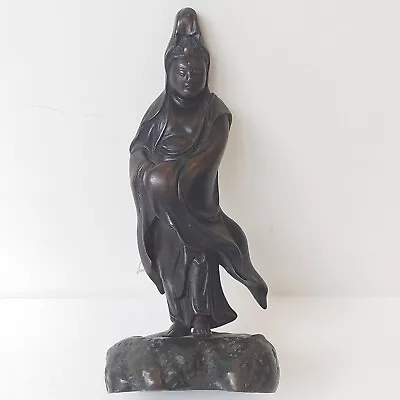 Chinese Guanyin Bronze Figure Qing Dynasty 19th Century • $124.34