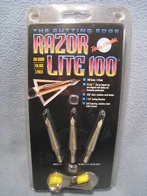 Vintage 3 Pack NOS. Rocky Mountain Razor Lite 3 Pack Broadheads • $29.99