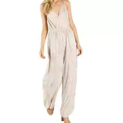 Honey Punch Metallic Ribbed Jumpsuit Size Small  • $24.50