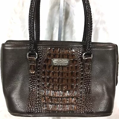 Vintage Brighton Satchel Handbag Brown Embossed Croc Leather Number A232933 • $47.99