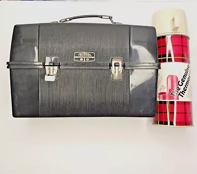 Vintage 1973 Thermos Lunch Box With Red Plaid Thermos Bottle Unused  Amazing  • $16.99