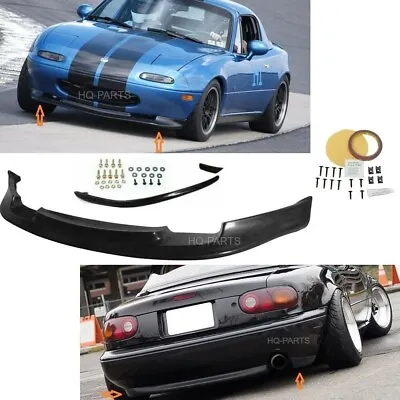 Combo Fits 90-97 Miata MX5 GV Style PU Front Bumper Lip + JDM RS Style Rear Lip • $112.88