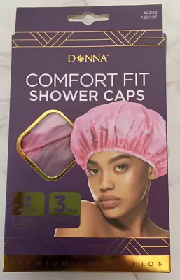 DONNA PREMIUM COLLECTION SHOWER CAP 100% WATERPROOF # 22165 (3PCS Per PACK) • $8.89