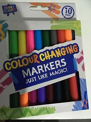 10 Colour Changing Markers Magic Fun Drawing Colouring Book School Art & Craft  • £9.99